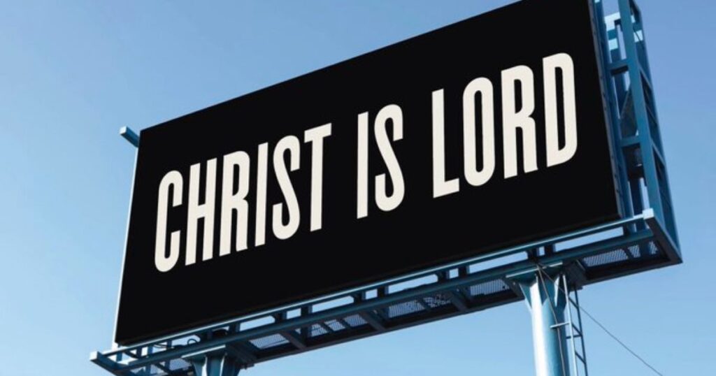 The "Christ is Lord" ads ads were bought and paid for by Christian publisher Canon Press as a promotional preorder campaign for prominent Moscow, Idaho, pastor Douglas Wilson's new book "Mere Christendom." (@canonpress / Twitter)