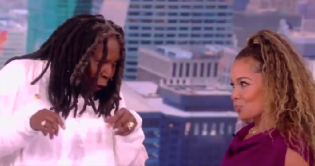 Whoopi Goldberg gives co-host Sunny Hostrin a lap dance on "The View."